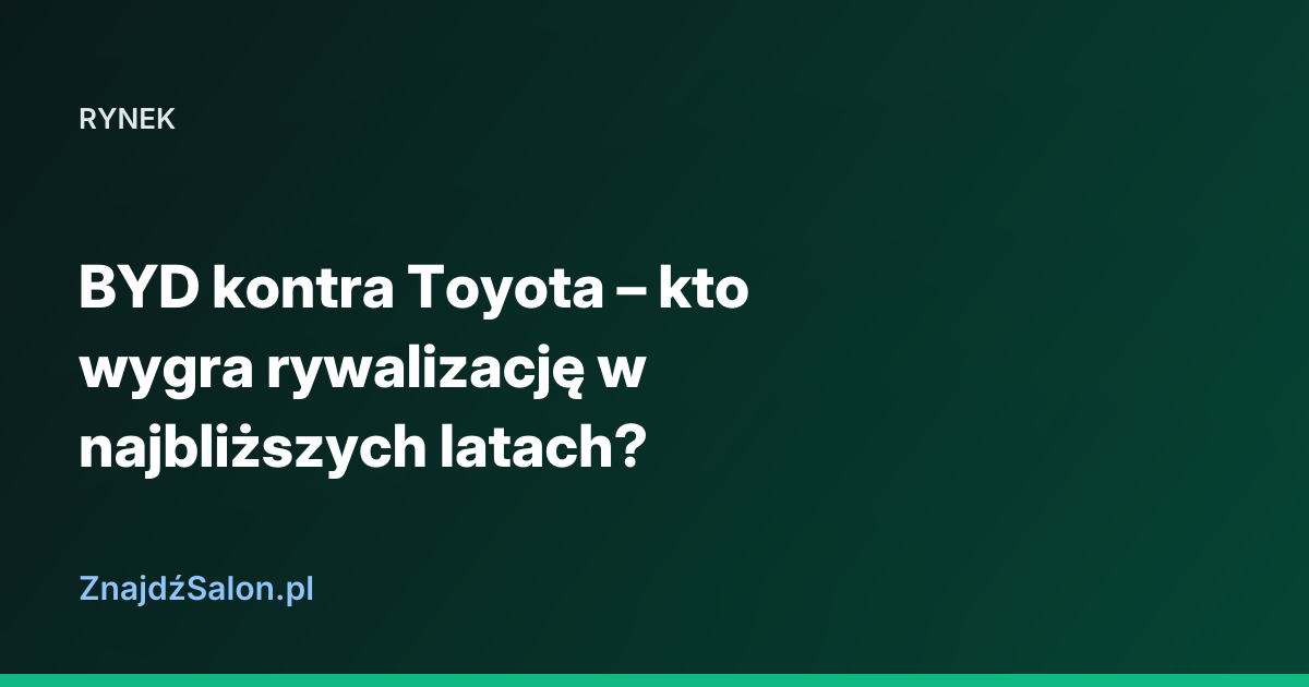 BYD kontra Toyota – kto wygra rywalizację w najbliższych latach?