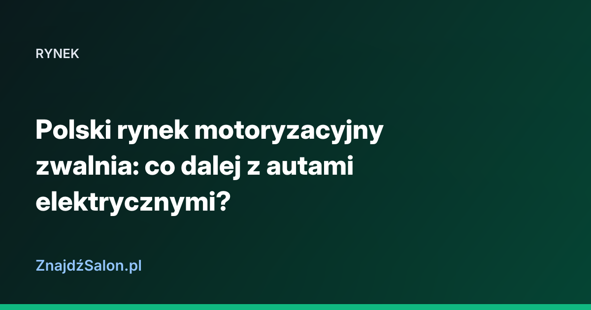 Polski rynek motoryzacyjny zwalnia: co dalej z autami elektrycznymi?