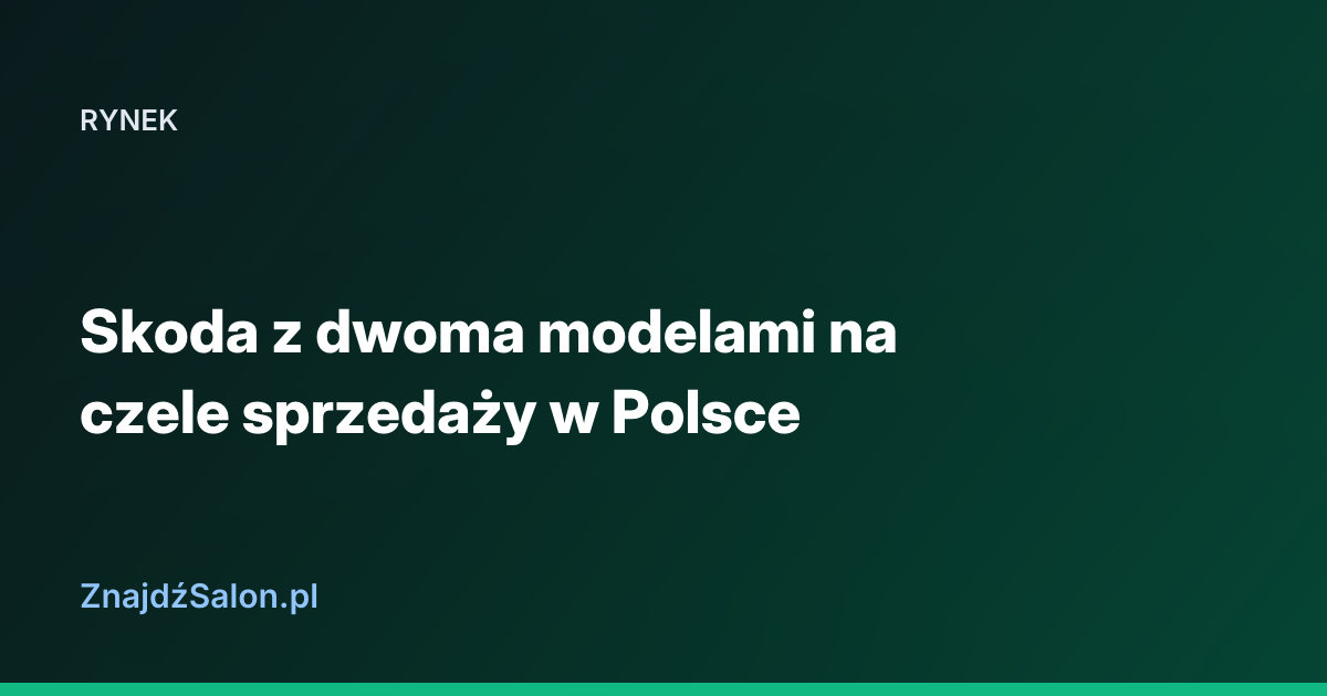 Skoda z dwoma modelami na czele sprzedaży w Polsce
